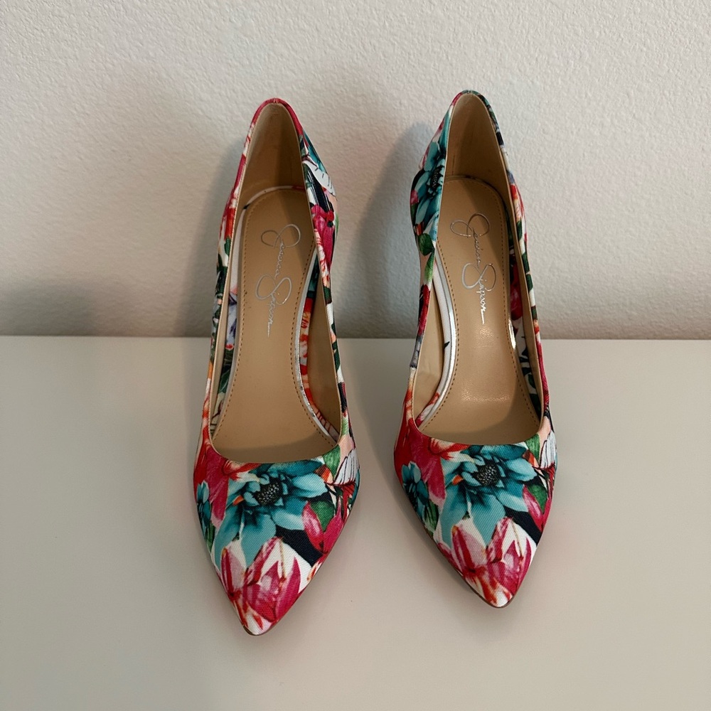 Jessica Simpson Multicolor Floral Heels
